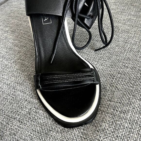 EUC Sol Sana Chuck II Heels Black Leather Strappy Block Sandals Size 38 US 7.5/8 - Picture 3 of 15